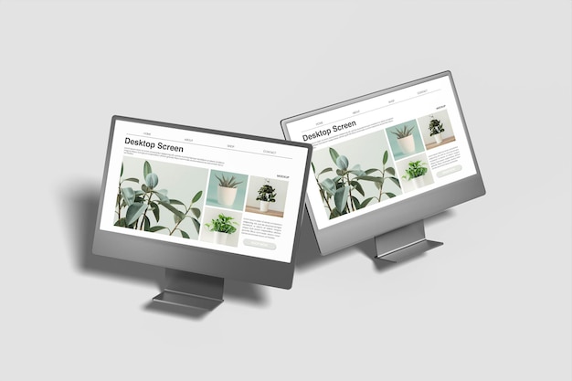 Mockup de las computadoras de escritorio