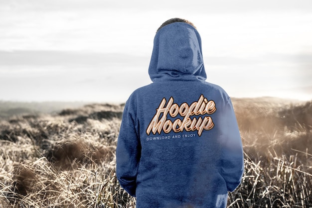 Mockup con cappuccio posteriore
