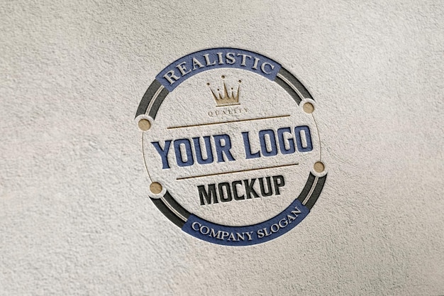 Mockup con logo a parete 3D