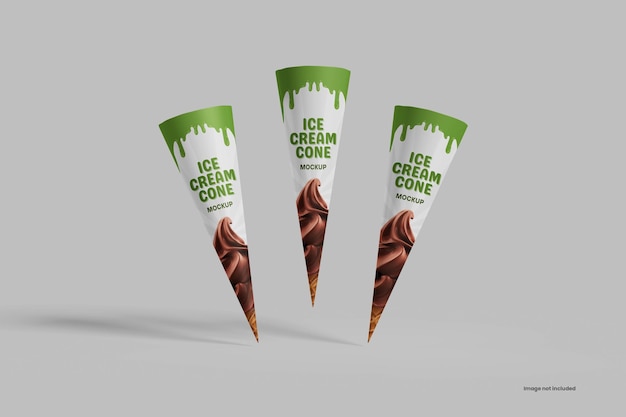 PSD mockup de cono de helado