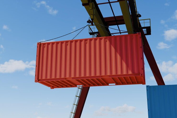 PSD mockup del contenedor de transporte