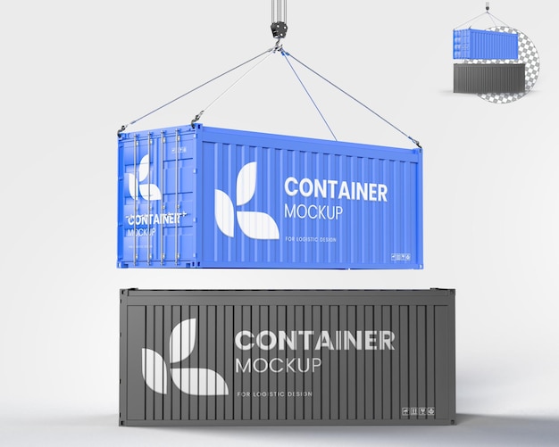Mockup de conteneur de fret dans le format PSD