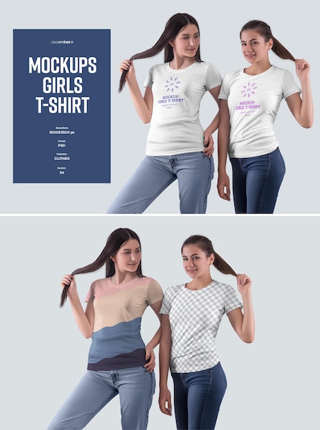 Mockup Coppia Ragazze Maglietta