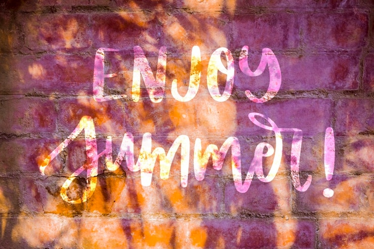 PSD mockup de copyspace en pared para lettering de verano