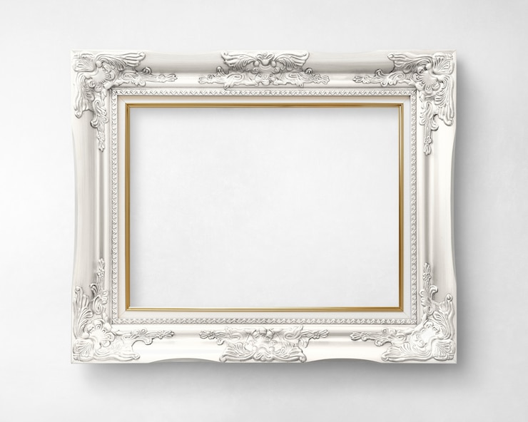 PSD mockup cornice d'argento