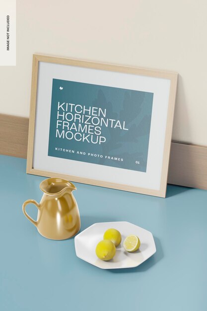 Mockup cornice orizzontale cucina, prospettiva
