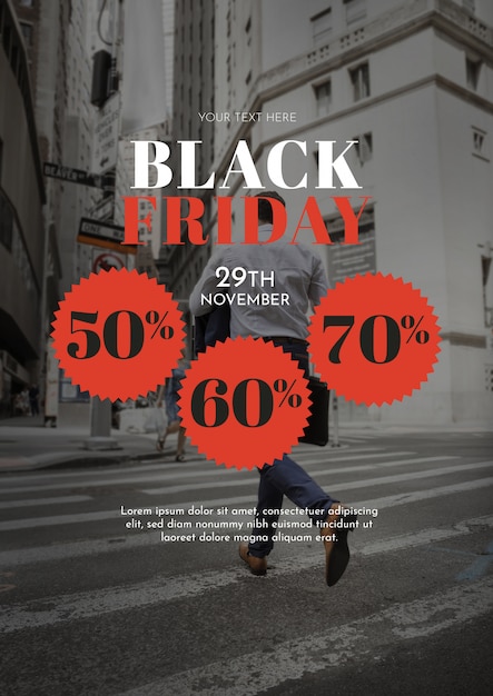 Mockup de cover de black friday con imagen