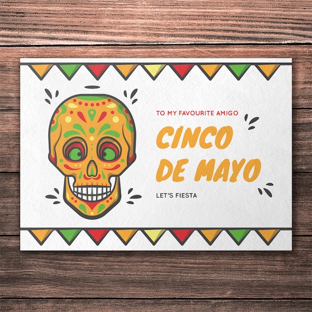 PSD mockup de cover colorido para cinco de mayo