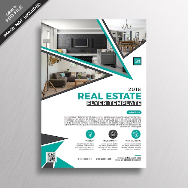 Mockup de cover de folleto de inmobiliaria