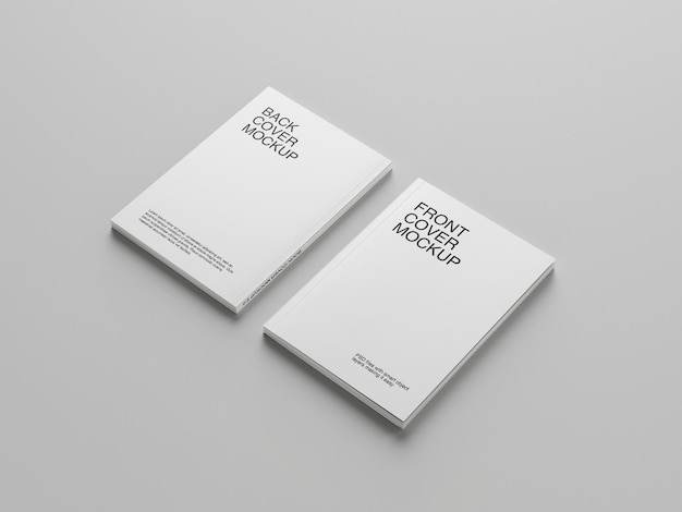 Mockup de cover de libro de delante y detrás