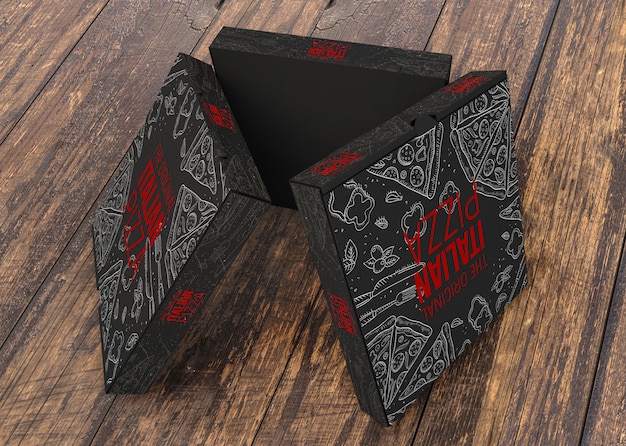 PSD mockup creativo de cajas de pizza