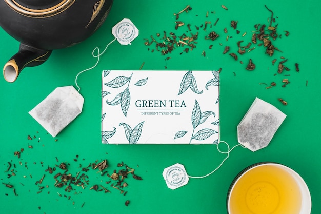 PSD mockup creativo de té