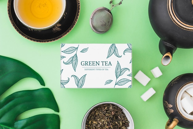 PSD mockup creativo de té