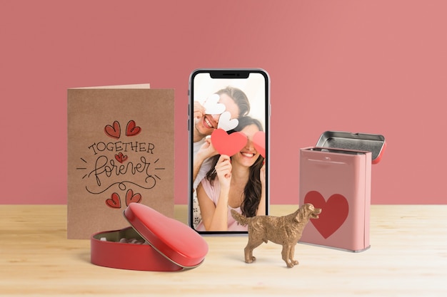 Mockup creatore di scena modificabile con il concetto di giorno di San Valentino