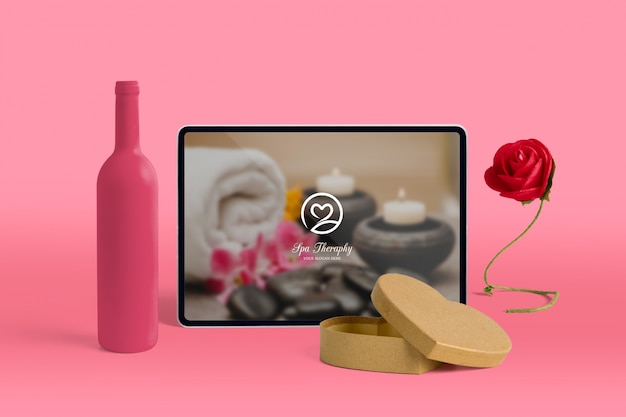 Mockup creatore di scena modificabile con il concetto di giorno di San Valentino