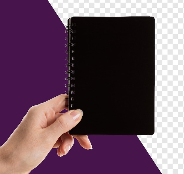 Mockup de cuaderno en blanco y negro