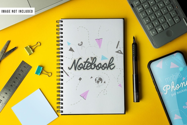 PSD mockup del cuaderno
