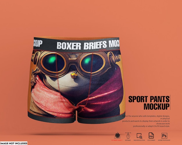 PSD mockup cueca boxer para homens