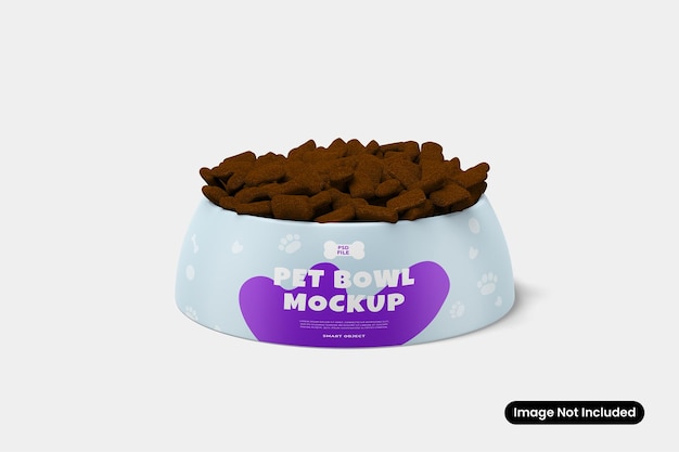 Mockup de cuenco para mascotas con comida para perros