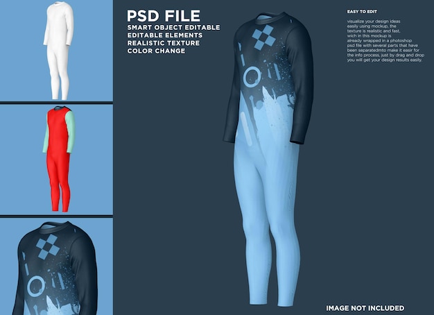 PSD mockup de cuerpo entero de wearpack sport