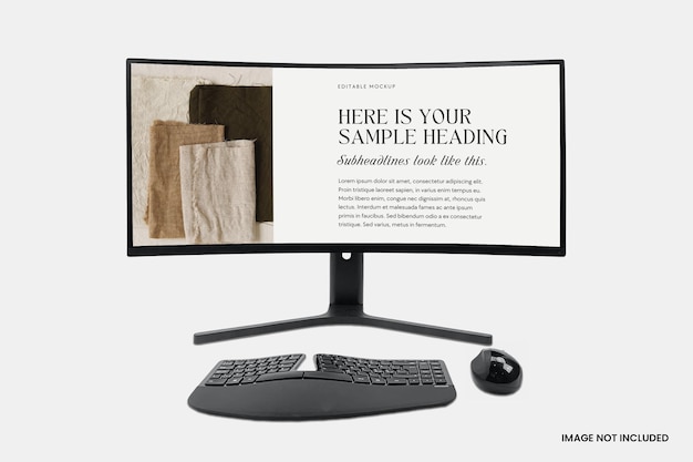 Mockup curvo del monitor