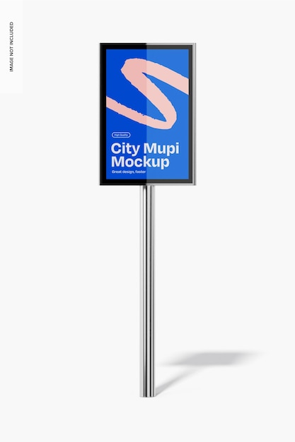 Mockup da cidade de mupi vista de frente