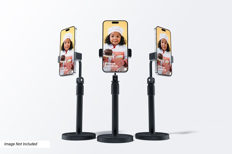 PSD mockup da tela do aplicativo do telefone com suporte permanente