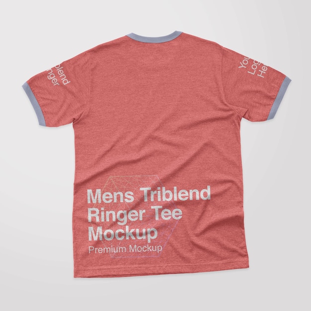 Mockup da uomo Triblend Ringer Tee Back