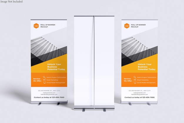 Mockup de banner para cima
