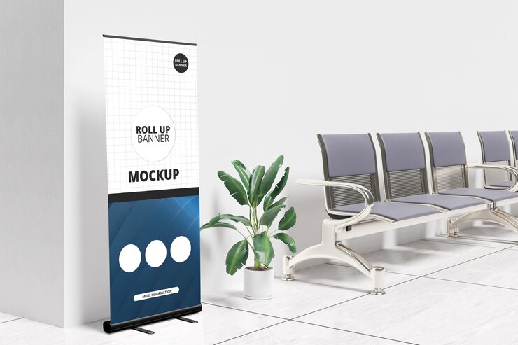 Mockup de banner para cima