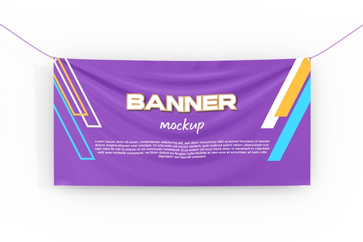 PSD mockup de banner pendurado em psd