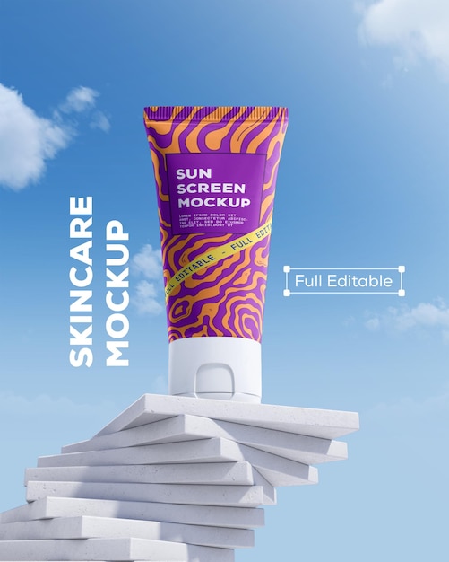 mockup de beleza moda cosmética maquiagem garrafa loção produto com cuidados com a pele no fundo