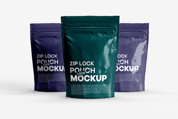 Mockup de bolsa de bloqueio Zip