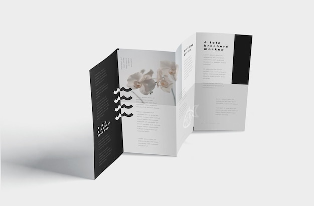 Mockup de brochura com quatro dobras