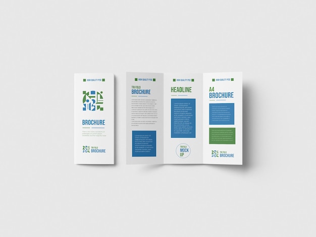 Mockup de brochura tripla Letra dos Estados Unidos