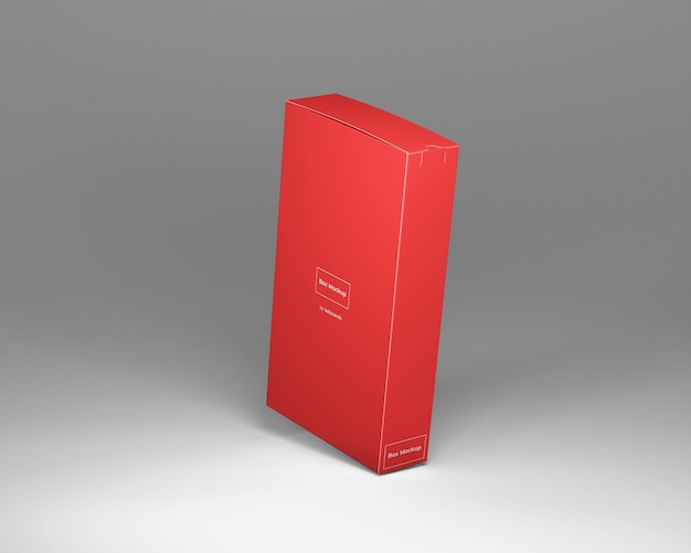 Mockup de caixa de trava de língua retangular alta e fina PSD