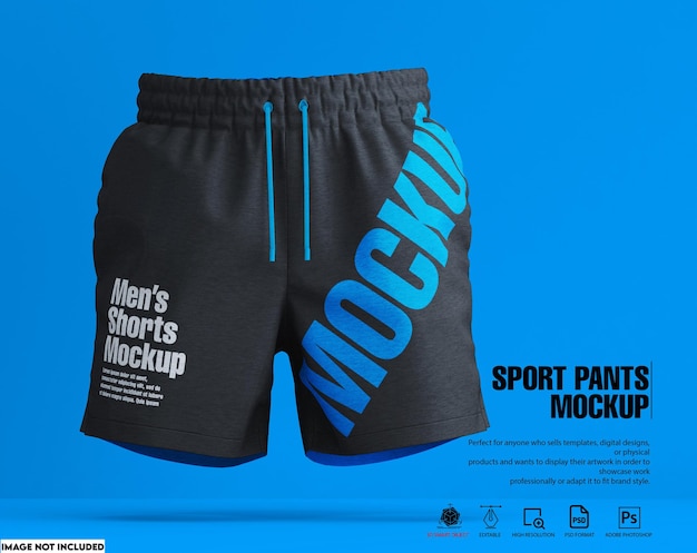 Mockup de calças esportivas curtas para homens