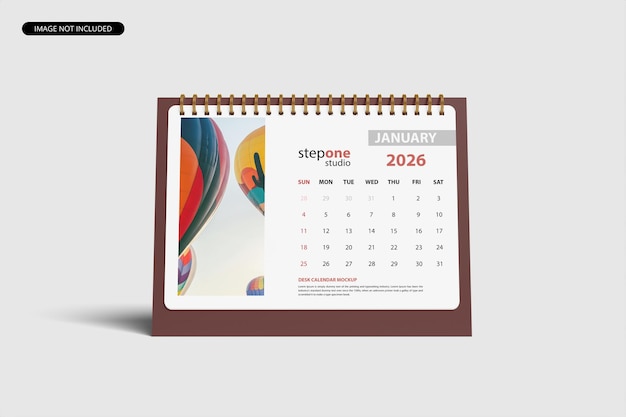 Mockup de calendário de visualização frontal