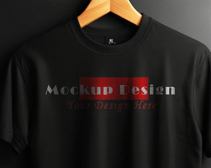 Mockup de camisas pretas isoladas em Ai generativo