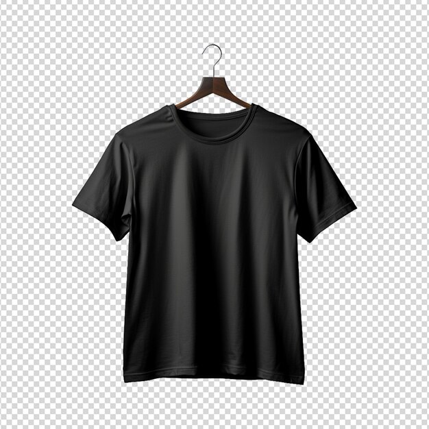 PSD mockup de camiseta preta isolado em branco