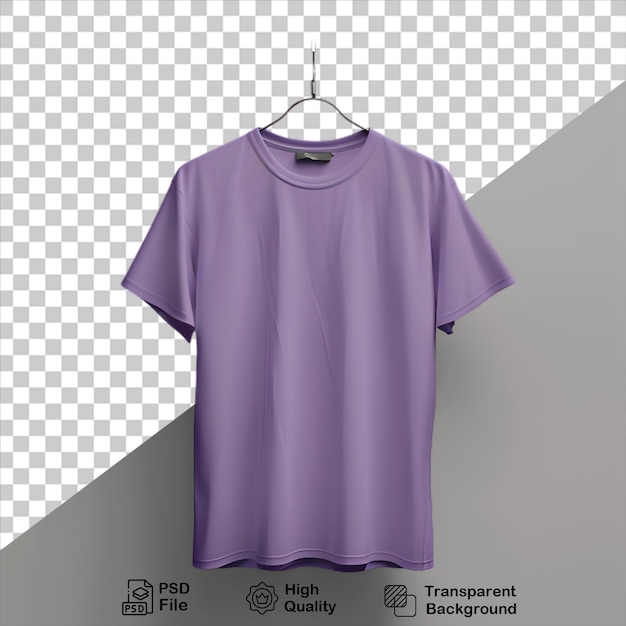 PSD mockup de camiseta roxa em fundo cinza inclui arquivo png