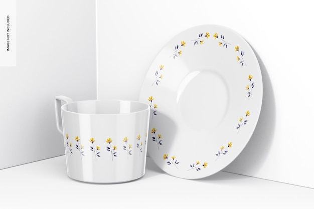 Mockup de caneca de cerâmica pequena, perspectiva
