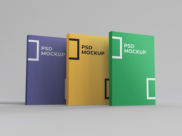 PSD mockup de capa mole de 3 livros no mínimo