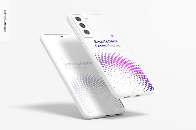 Mockup de capas de smartphone, enxutas