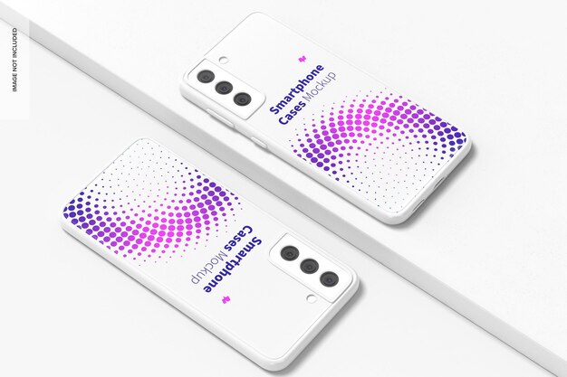 Mockup de capas de smartphone, visão em perspectiva