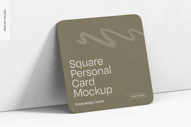 Mockup de cartão pessoal quadrado Visão esquerda
