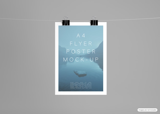 Mockup de cartaz isolado em cinza