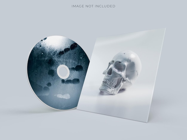 PSD mockup de cd em branco com envelope de capa modelo de design de embalagem