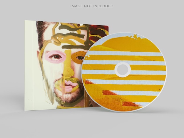 PSD mockup de cd em branco com envelope de capa modelo de design de embalagem