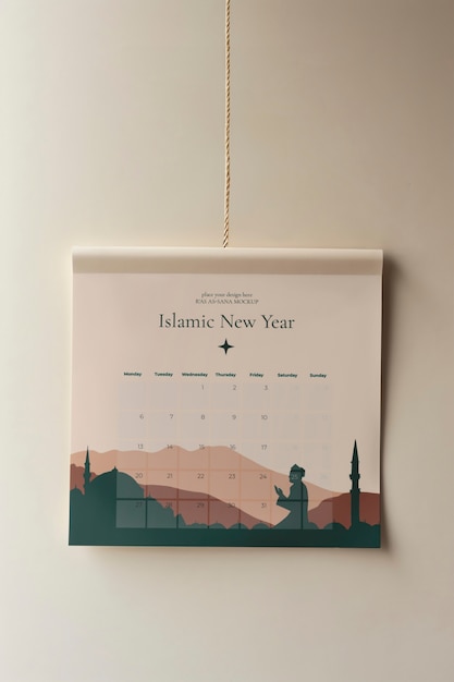 PSD mockup de celebração do ano novo islâmico